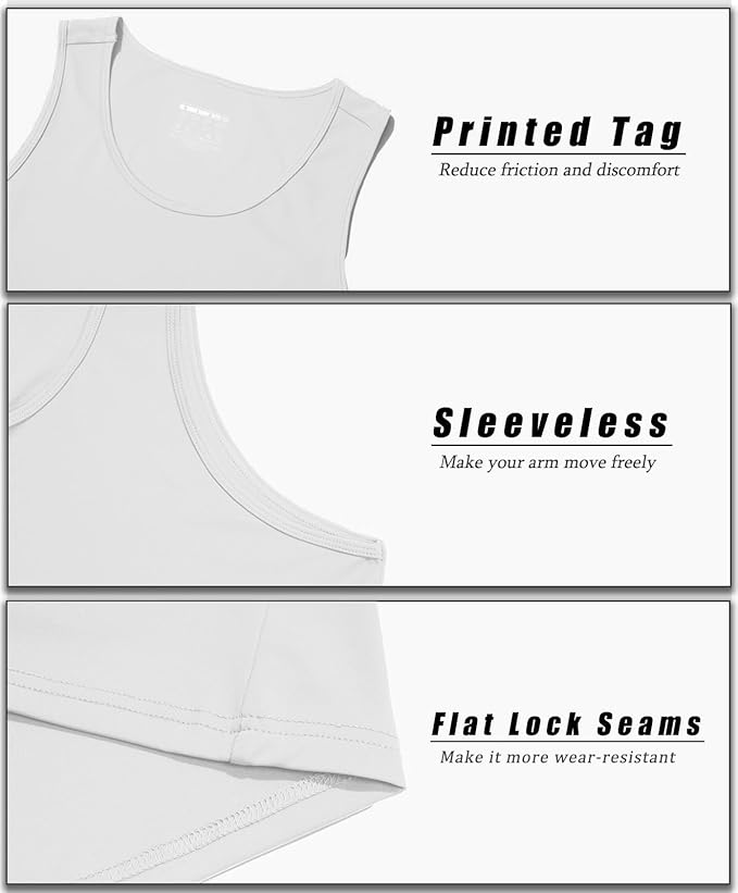 MAGCOMSEN Men's UPF 50+ Tank Top Quick Dry Summer Workout Muscle Sleeveless Shirts for Swim Beach Bodybuilding