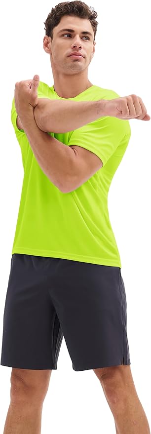 MAGCOMSEN 3 Pack Men's Short Sleeve Quick Dry Shirts Moisture Wicking UPF 50+ Athletic Running Gym Workout Swim T-Shirts
