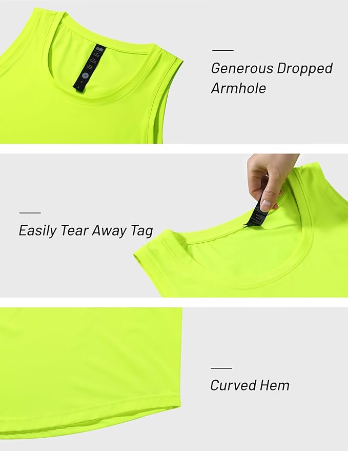 MIER Men's Tank Tops Workout Sleeveless Tee Shirts Muscle Athletic Gym Running Beach Tanks for Men, Quick Dry