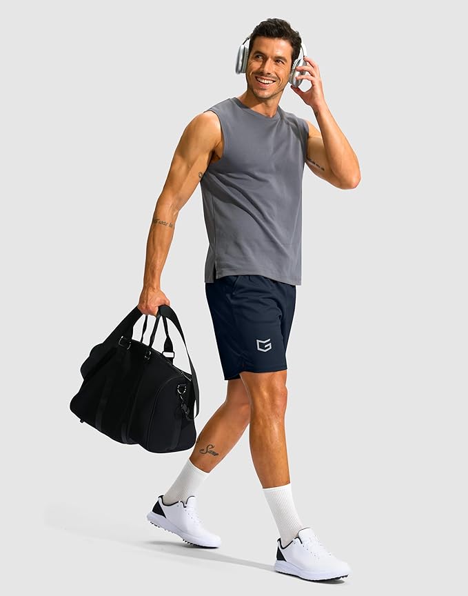 G Gradual Men's Running Athletic Shorts with Zipper Pocket 5"/ 7" Lightweight Quick Dry Gym Workout Shorts for Tennis Active