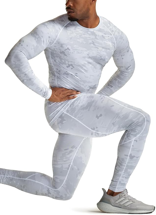 TSLA Men's UPF 50+ Compression Shirts, Cool Dry Long Sleeve Athletic Tops, Sports Baselayer Workout Shirt