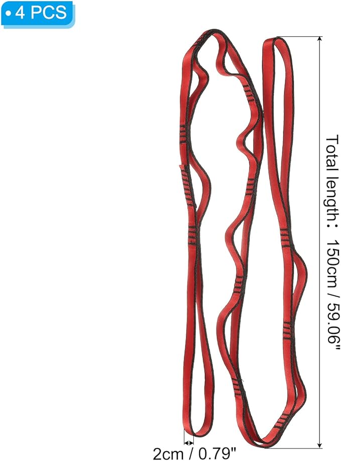 PATIKIL Daisy Chain Straps, Strong Climbing Strap Adjustable Nylon Chain Sling with Loops for Aerial Yoga Hammock Swing