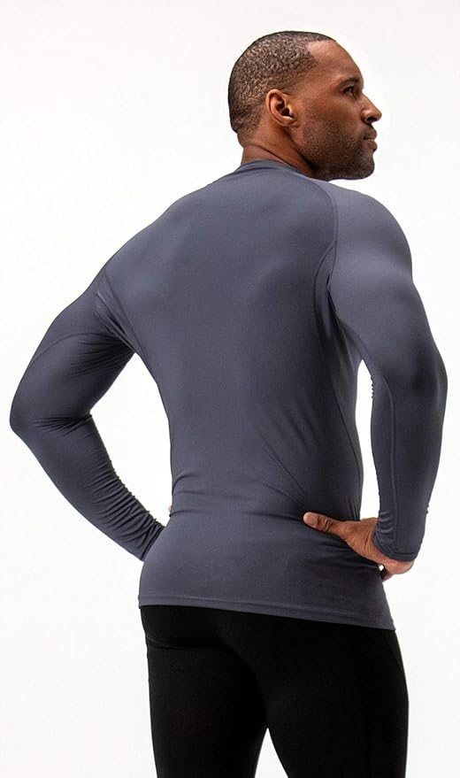 DEVOPS 2 Pack Men's Thermal Turtle Mock Neck Shirts, Compression Long Sleeve Tops and Hoodies