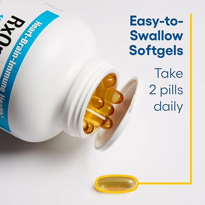 Natural Factors, RxOmega-3 Fish Oil, Pharmaceutical Grade, 1260 mg Omega-3 Per Serving, No Fishy Aftertaste, 240 Count (Pack of 1)