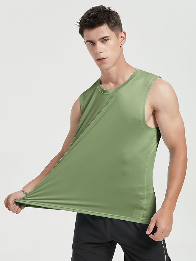 MIER Men's Workout Tank Tops UPF 50+ Swim Shirts Quick Dry Running Sleeveless UV Protection Muscle Tees
