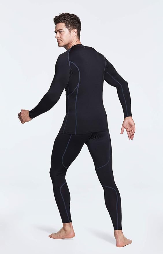 TSLA Men's Thermal Long Sleeve Compression Shirts, Athletic Base Layer Top, Winter Gear Running T-Shirt