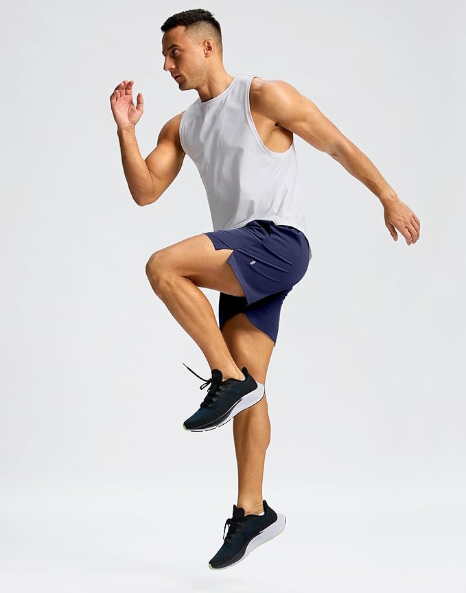 Men's Running Shorts with Zipper Pockets 9 Inch/ 7 Inch / 5 Inch Lightweight Quick Dry Gym Workout Athletic Shorts for Men