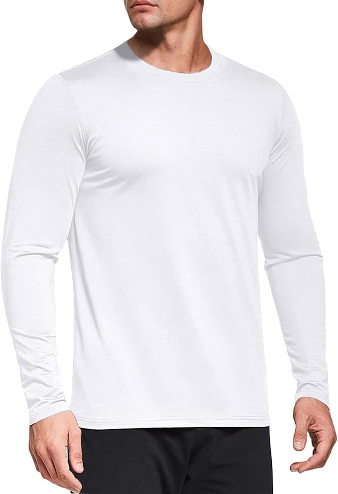 Men's 1, 3 or 5 Pack Performance Long Sleeve T-Shirts, UPF 50+ Sun Protection Shirts, Athletic Gym Workout Shirts for Running
