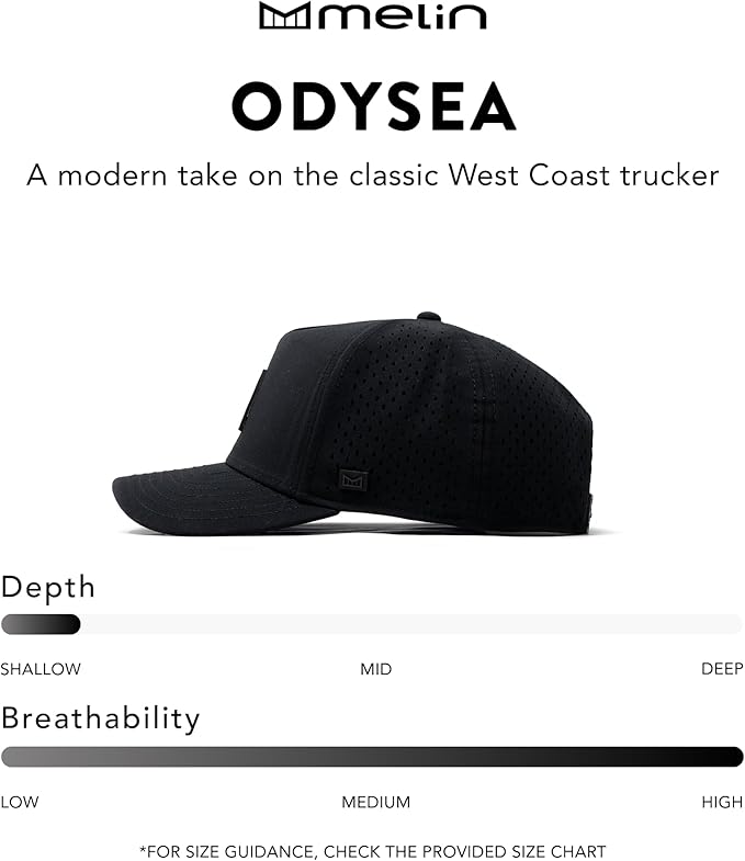 melin Odysea Rope Bulls Icon Hydro, Trucker & Rope Hat, Performance Hat for Men & Women, Water-Resistant Fitted Baseball Cap