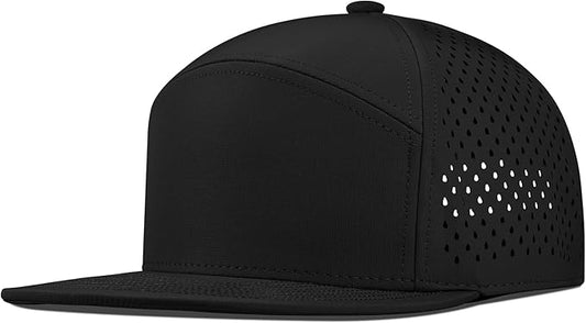 Performance Snapback Hats for Men Women,Flat Bill Cap,Golf,Running,Workout