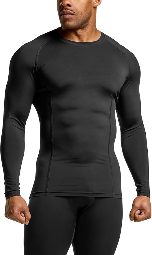 ATHLIO Men's UPF 50+ Long Sleeve Compression Shirts, Water Sports Rash Guard Base Layer, Athletic Workout Shirt