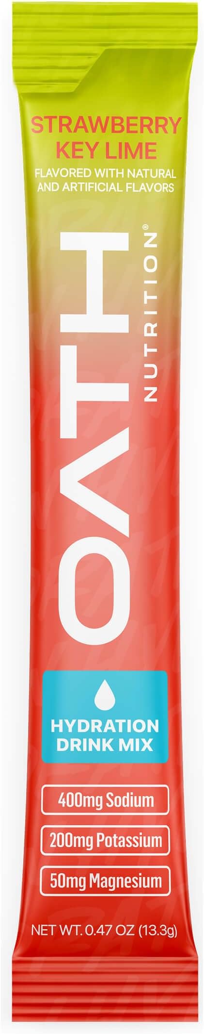 Oath Nutrition Hydration Electrolyte Powder, Complete Electrolyte Blend for Rapid Hydration and Muscle Support, 16 Single-Serve Packets, Strawberry Key Lime