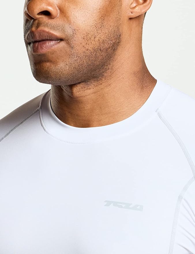 TSLA Men's UPF 50+ Compression Shirts, Cool Dry Long Sleeve Athletic Tops, Sports Baselayer Workout Shirt
