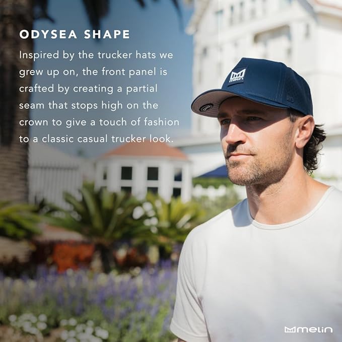 melin Odysea Rope Bulls Icon Hydro, Trucker & Rope Hat, Performance Hat for Men & Women, Water-Resistant Fitted Baseball Cap