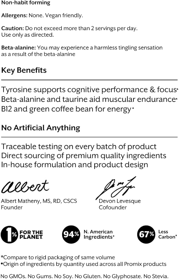 ProMix Nutrition Pre-Workout - Maximize Focus and Performance - Free of Stevia, Xanthan Gum, Soy, Gluten and GMOs - Mango - 30 Servings (Pack of 1)