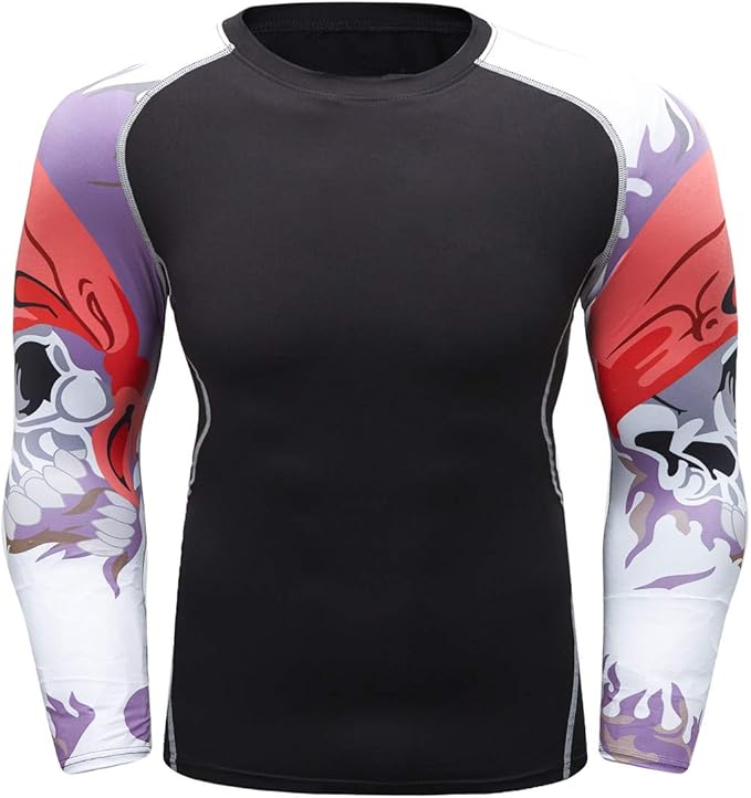 Men's Soft Fit Long Sleeve Workout Rashguard Cool Dry Compression Fitness Shirt