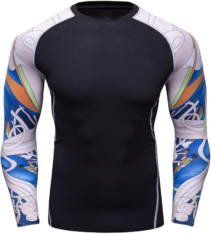 Men's Soft Slim Long Sleeve Dry-Fit Compression Gym Trainning Shirt