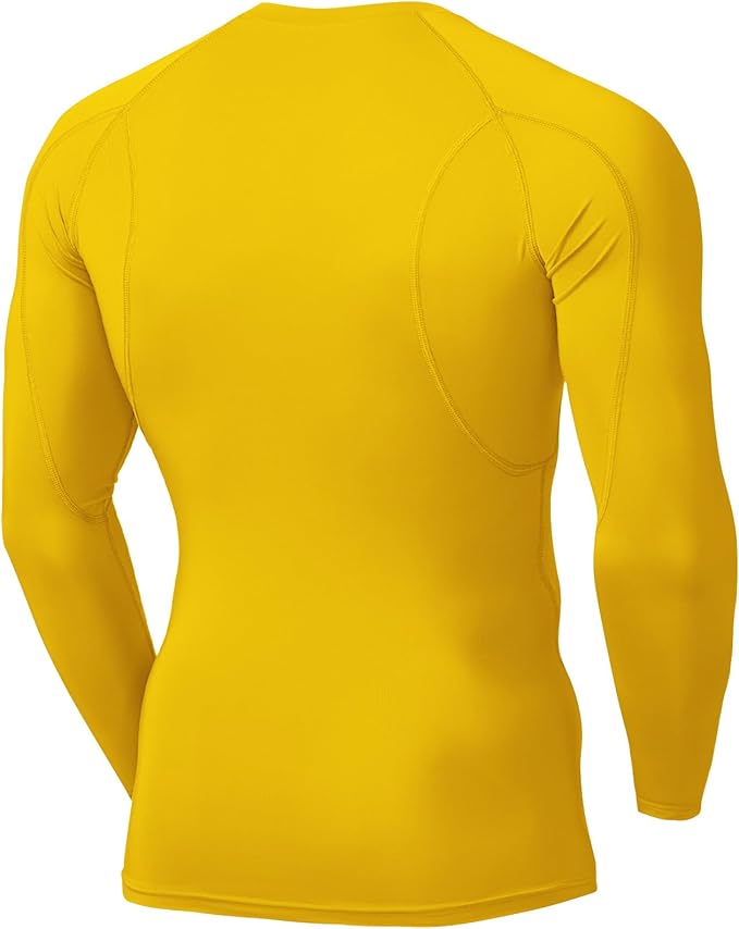 TSLA Men's UPF 50+ Compression Shirts, Cool Dry Long Sleeve Athletic Tops, Sports Baselayer Workout Shirt