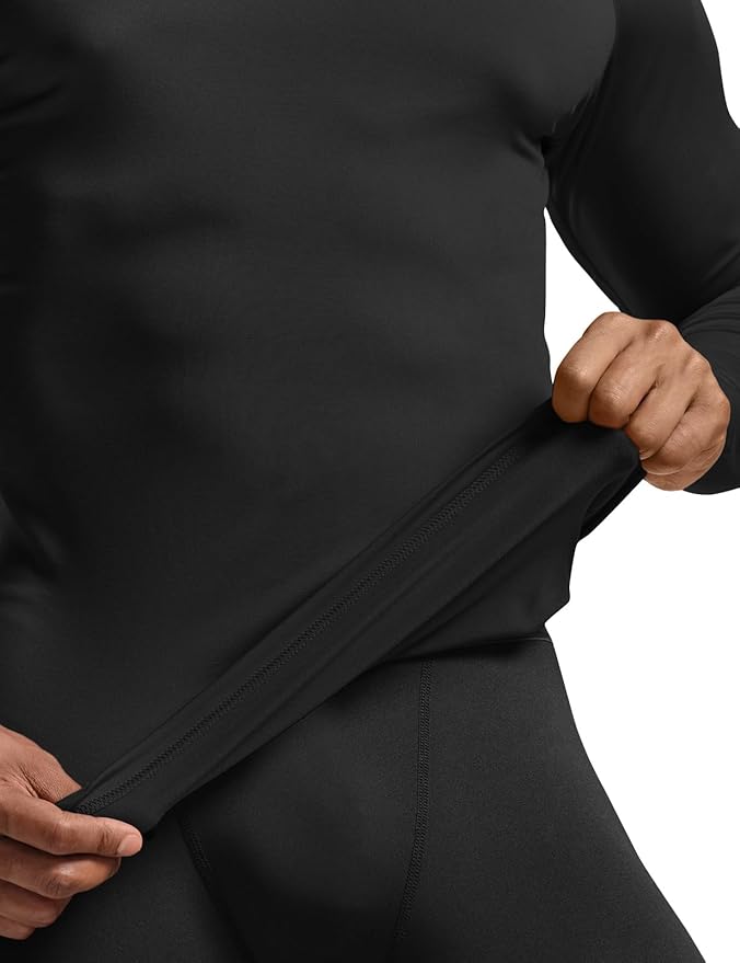 TSLA Men's Thermal Long Sleeve Compression Shirts, Mock/Turtleneck Winter Sports Running Base Layer Top