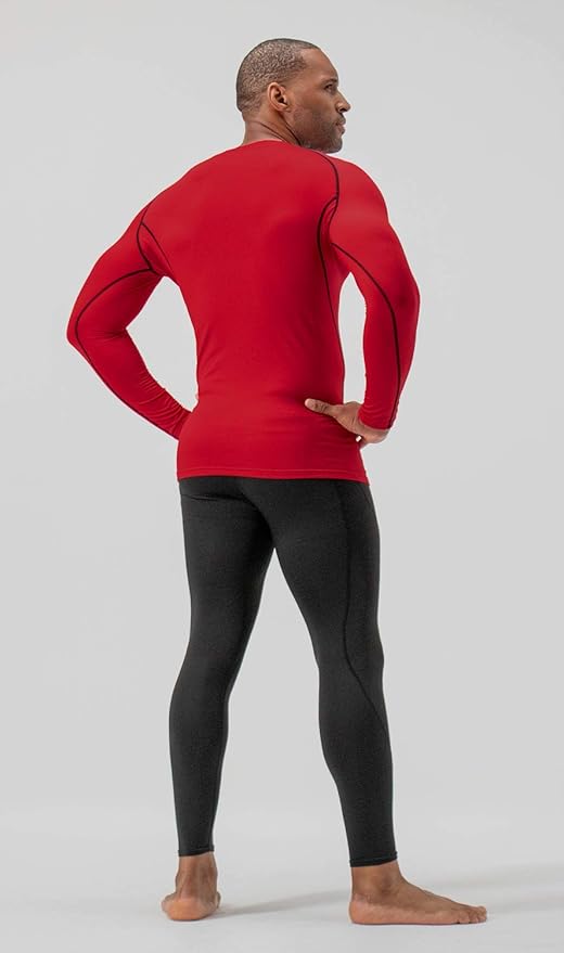 DEVOPS 2 Pack Men's Thermal Long Sleeve Compression Shirts