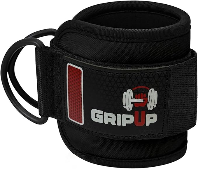 Adjustable Neoprene Ankle Straps for Cable Machines – Heavy Duty Ankle Cuffs for Leg Workouts, Kickbacks, Glute Training, Resistance Bands – Secure Fit for Women & Men (Pair, Black)