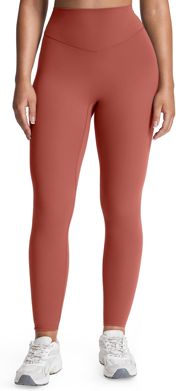 Aoxjox High Waisted Workout Leggings for Women Tummy Control Buttery Soft Yoga Metamorph Deep V Pants 26"