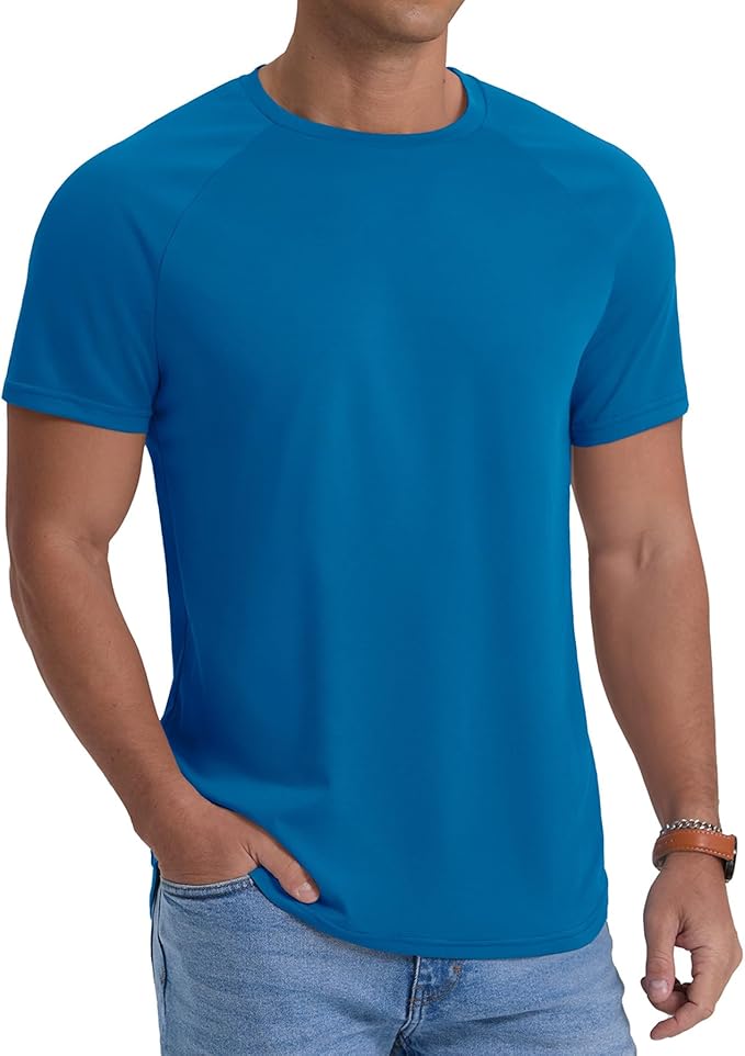 Askdeer Men's T-Shirt Short Sleeve Quick Dry Shirts Lightweight Workout Athletic Tees for Running, Beach, Hiking