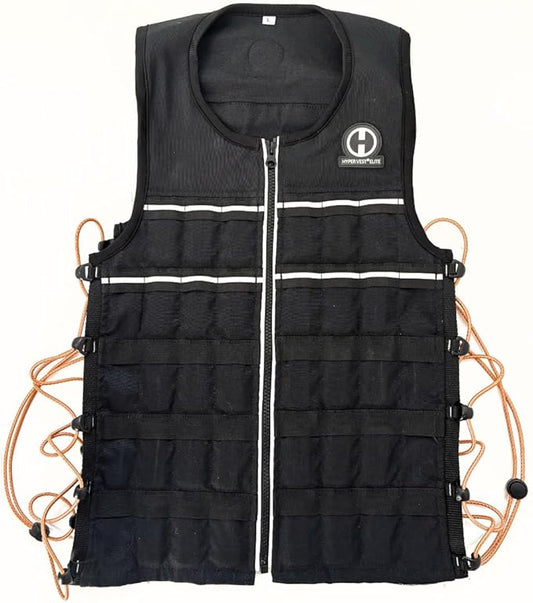 Hyperwear Hyper Vest ELITE Fully Adjustable Weight Vest - Stretch CORDURA® Fabric Zipper Thin Steel Weights - Weighted Vests for Running, Strength, Endurance, Walking - Sizes S, M, L, XL