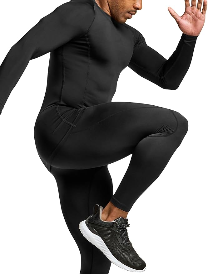 ATHLIO Men's UPF 50+ Long Sleeve Compression Shirts, Water Sports Rash Guard Base Layer, Athletic Workout Shirt