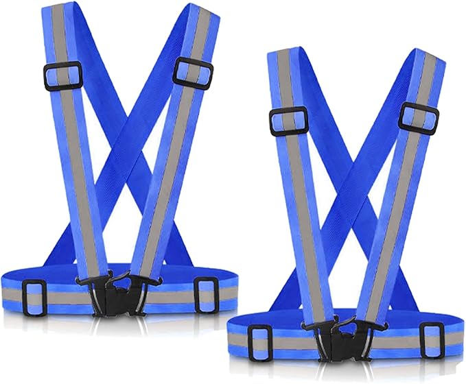 Reflective Vest Running Gear, 2Pack High Visible Safety VES for Cycling Jogging Running Walking, Adjustable for Men Women Kids