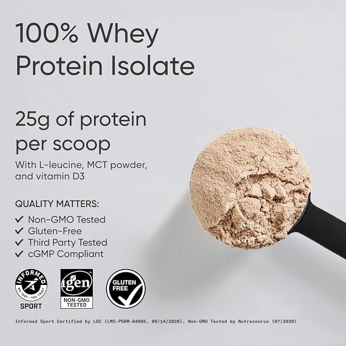 Sports Research Whey Protein Isolate - Sports Nutrition Protein Powder 25g per Serving - 2.27lb Bag Whey Protein - Dutch Chocolate Bulk Protein Powder, 25 Servings