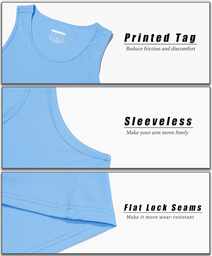 MAGCOMSEN Men's UPF 50+ Tank Top Quick Dry Summer Workout Muscle Sleeveless Shirts for Swim Beach Bodybuilding