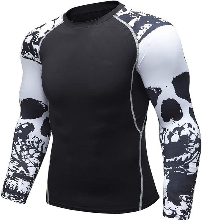 Men's Soft Fit Long Sleeve Workout Rashguard Cool Dry Compression Fitness Shirt
