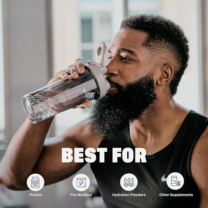 BlenderBottle Shaker Bottle Pro Series Perfect for Protein Shakes and Pre Workout, 28-Ounce, Smoke Grey