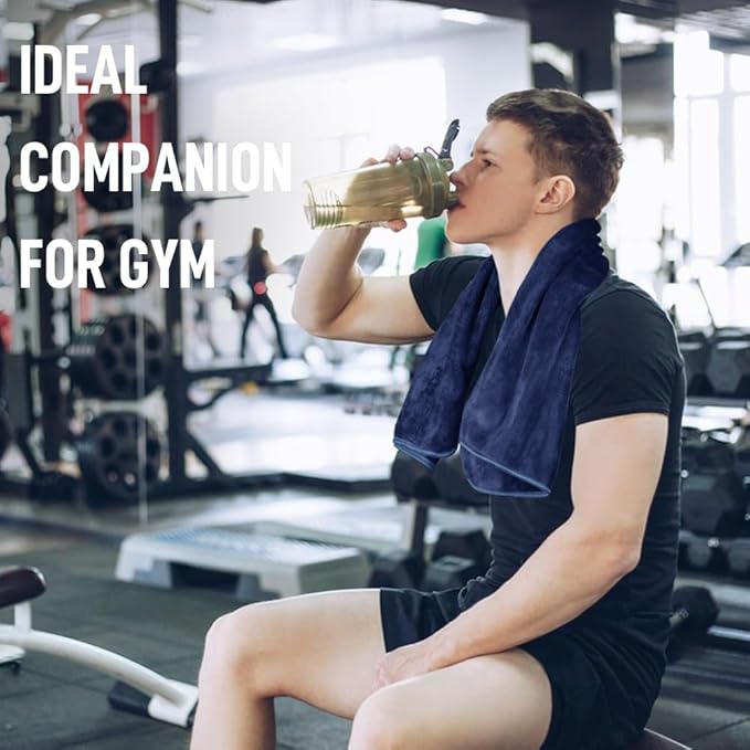 SINLAND Microfiber Gym Towels Sports Fitness Workout Sweat Towel Super Soft and Absorbent 3 Pack 16 Inch X 32 Inch