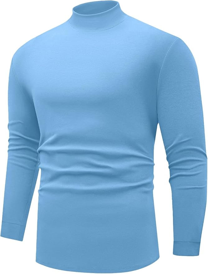 Sailwind Men's Mock Turtleneck Long Sleeve Shirt Cotton Basic Thermal Undershirt Lightweight Pullover
