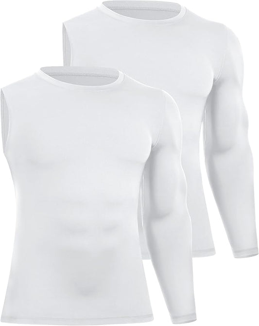 Runhit Men's Basketball One Arm Compression Shirts Long Sleeve 1/2 Single Arm Athletic Undershirt Workout Base Layer Top