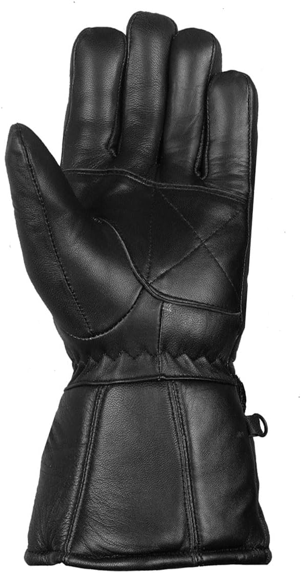 Jackets 4 Bikes Winter Motorcycle Gloves, Premium Biker Sheep Leather Thinsulate Warm Cold Weather Water Resistance Windproof Gauntlet for Men and Women