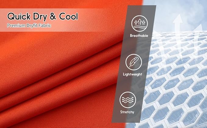 Men's Long Sleeve Moisture Wicking Athletic Shirts, Dry Fit Long Sleeve UV Protection Shirts Men for Workout, Running, Hiking