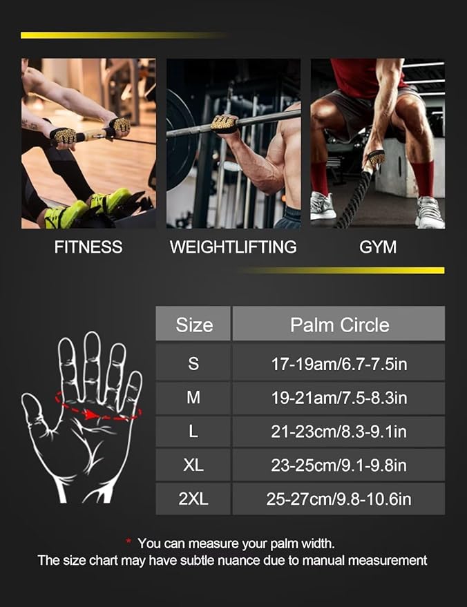 KUTOOK Weight Lifting Workout Gloves for Men/Women, 3mm XRD Padding Grip Gym Gloves, Breathable Partial Gloves for Calluses, Weightlifting Gloves for Exercise, Kettlebell, Pull-Ups, Cross Training