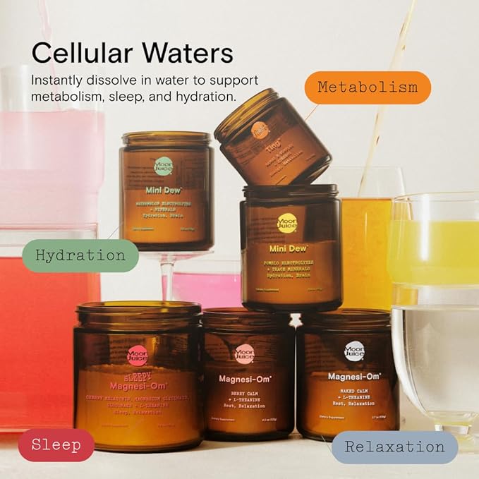 Moon Juice Mini Dew Electrolytes Powder - Sugar Free Minerals & Electrolyte Hydration Powder for Instant Hydration & Brain Support - Magnesium, Calcium, Potassium, Pink Salt, Watermelon, 30 Servings
