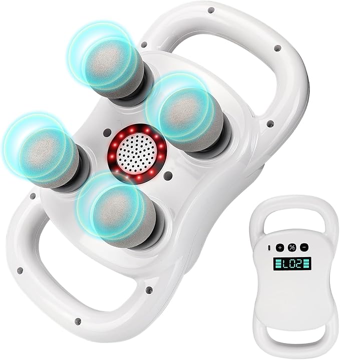 DEITY Massage Gun Deep Tissue, 4-Heads Handheld Electric Body Massager, Percussion Massager for Pain Relief in Back, Leg, Neck, Shoulder and Body, Relax Perfect Gifts for Man Women, White