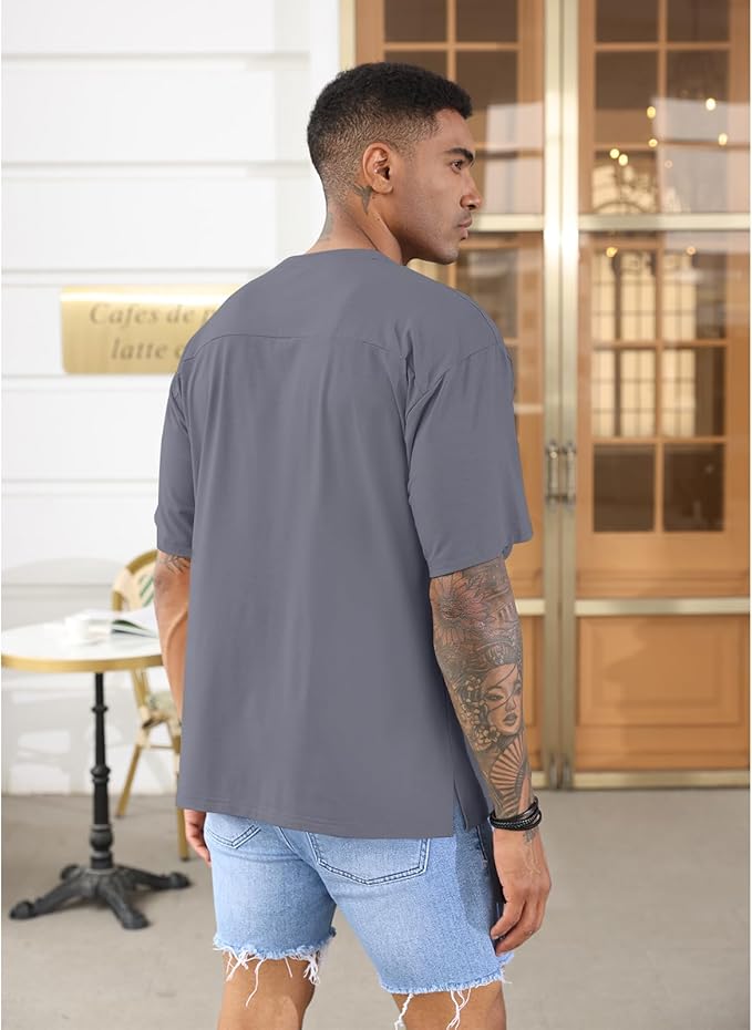 Men's Oversized Workout T-Shirts Lightweight Quick Dry Short Sleeve Tshirts Crew Neck Loose Fit Athletic Tops