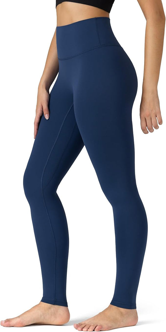 Colorfulkoala Dreamlux No Front Seam Leggings for Women 25"/28" Inseam, Seamless High Waisted Buttery Soft Yoga Pants