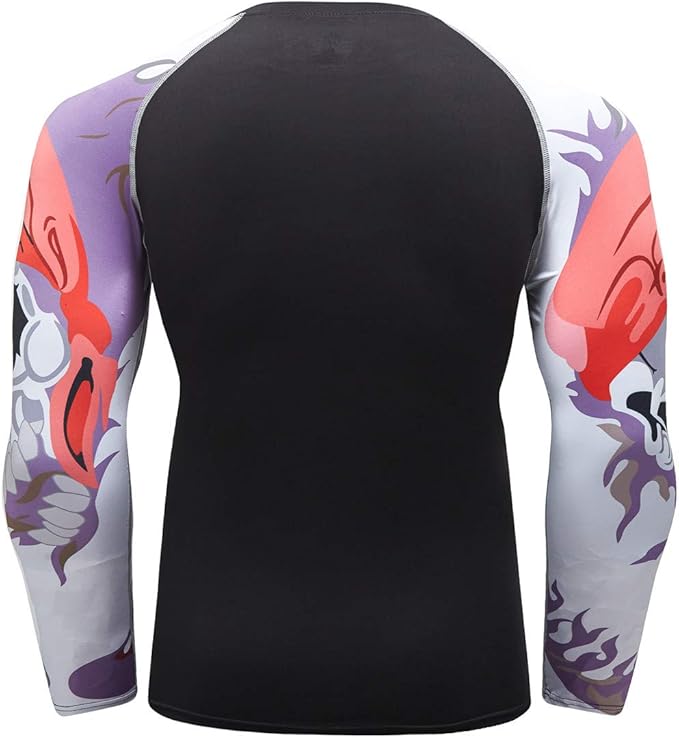 Men's Soft Fit Long Sleeve Workout Rashguard Cool Dry Compression Fitness Shirt