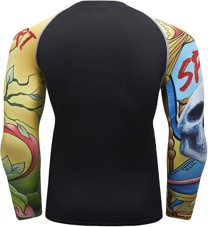 Men's Soft Fit Long Sleeve Workout Rashguard Cool Dry Compression Fitness Shirt