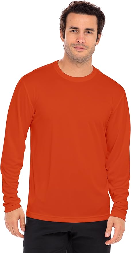 Men's Long Sleeve Moisture Wicking Athletic Shirts, Dry Fit Long Sleeve UV Protection Shirts Men for Workout, Running, Hiking