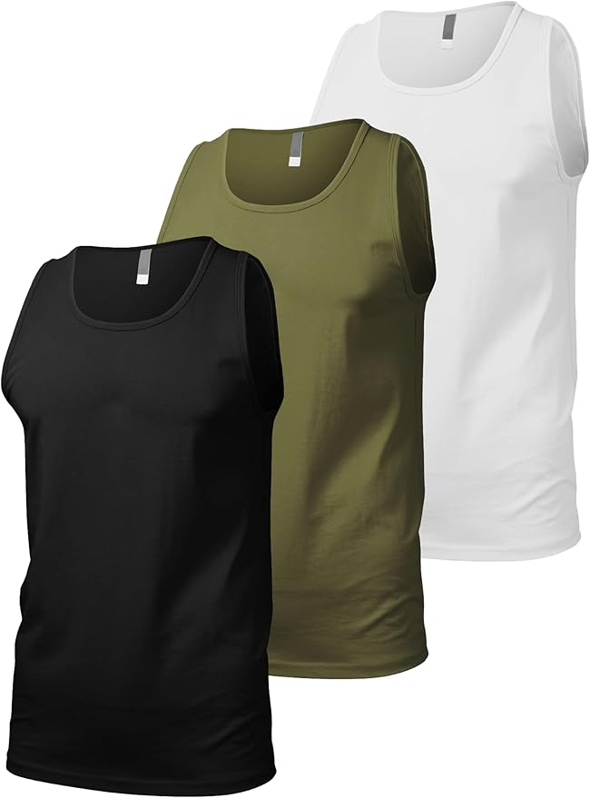 Hat and Beyond Mens Tank Top Soft Performance Boxing Gym Shirts Plain Muscle Tee