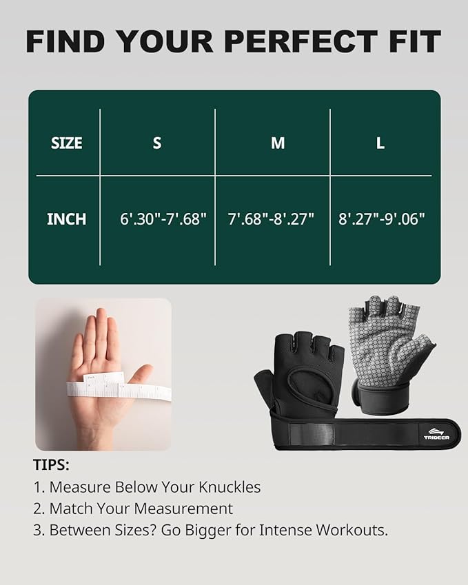 Trideer Weight Lifting Gloves for Women Men with Wrist Support, Workout Gloves Women Full Palm Protection for Gym Training, Fitness, Weightlifting & Pull Ups