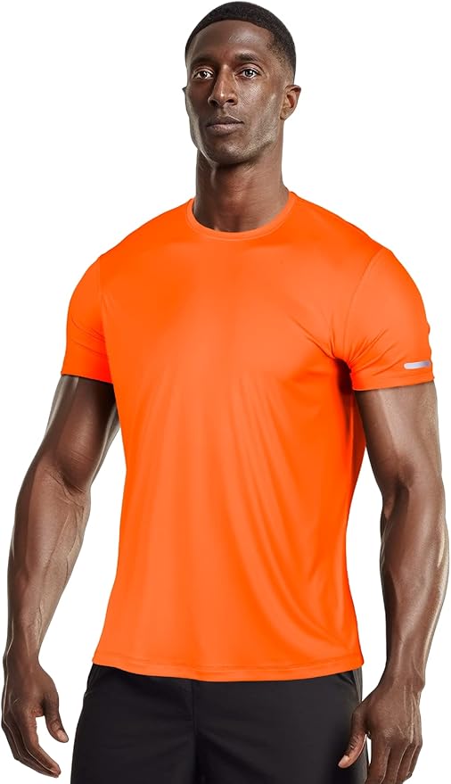 Mens Workout Shirts Fitted, Quick Dry Gym Tshirts Running Athletic Top Moisture Wicking Tee